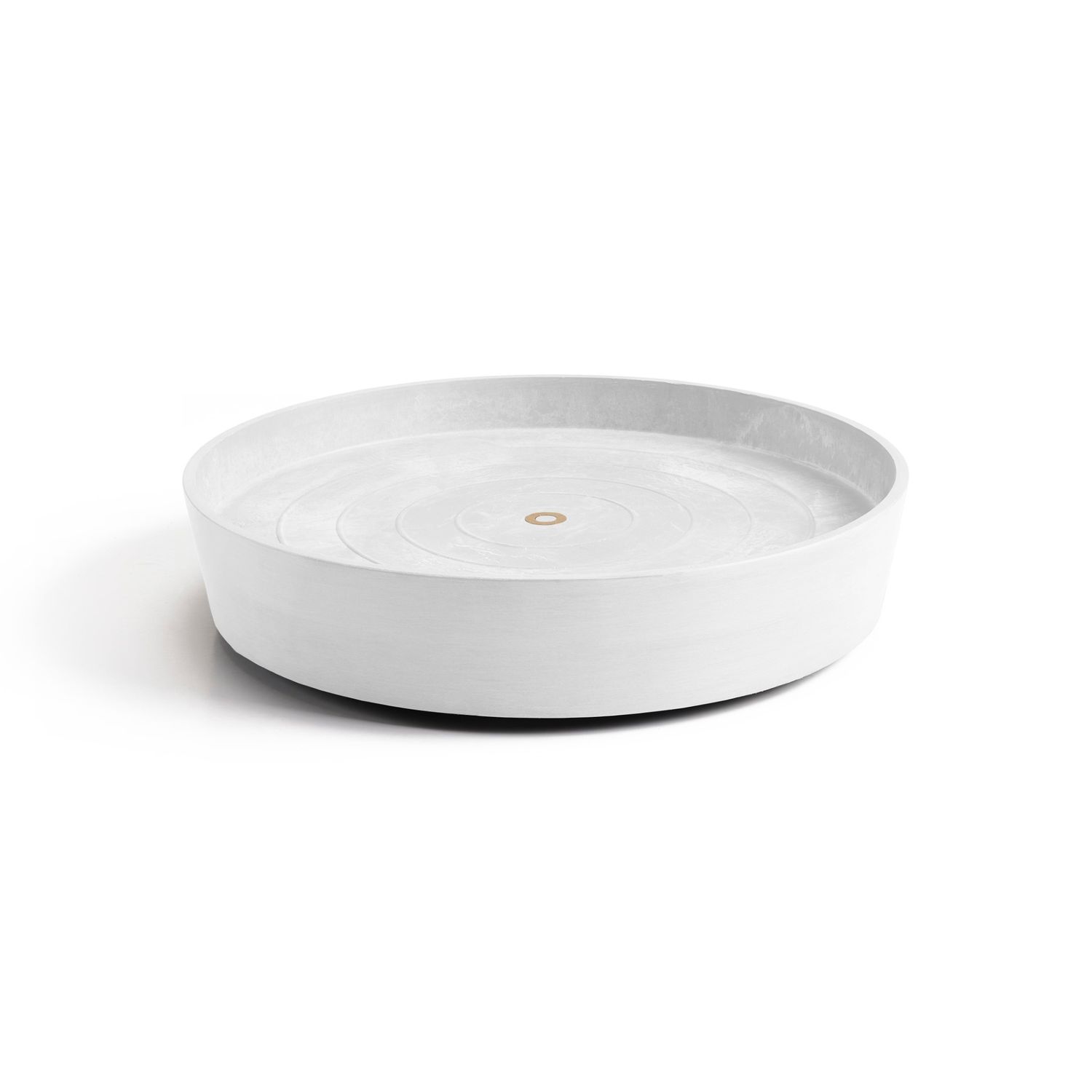 Ecopots Saucer Wheels Round Pure White Ø59 x H10,1 cm