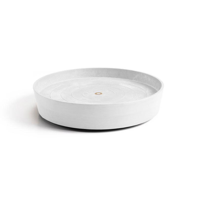 Ecopots Saucer Wheels Round Pure White Ø59 x H10,1 cm