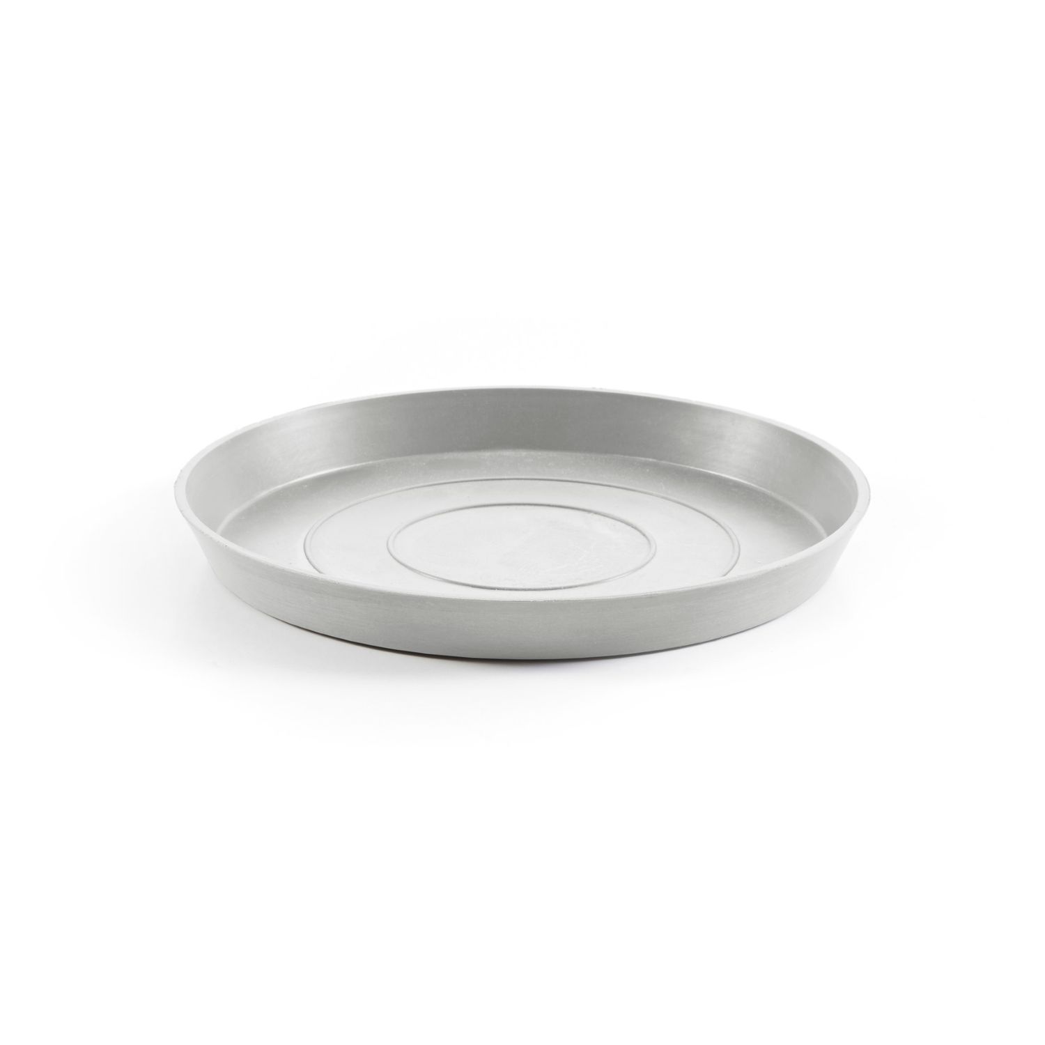Ecopots Saucer Round White Grey - inside bottom Ø 35,8 cm / outside Ø 38,9 x H 3,5 cm