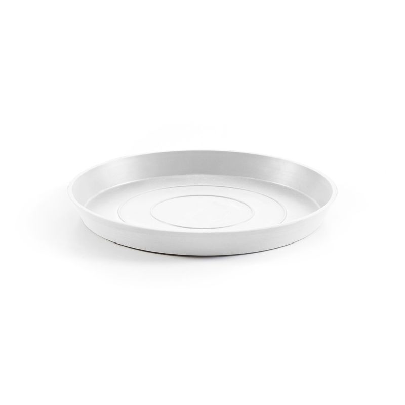 Ecopots Saucer Round Pure White - inside bottom Ø 35,8 cm / outside Ø 38,9 x H 3,5 cm