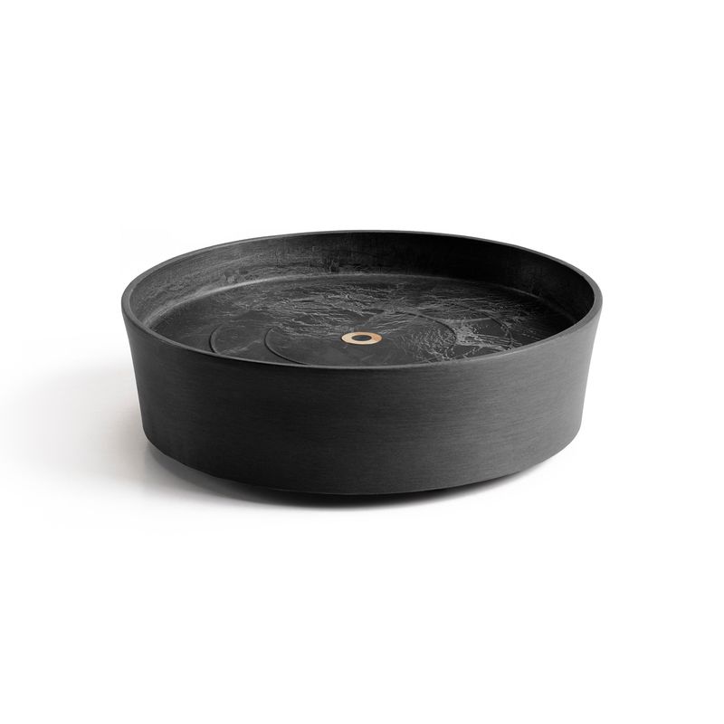 Ecopots Saucer Wheels Round Dark Grey Ø28,7 x H8,3 cm