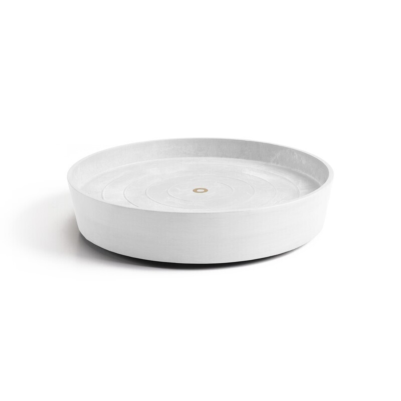 Ecopots Saucer Wheels Round Pure White Ø51 x H10,3 cm
