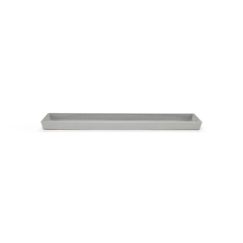 Ecopots Saucer Rectangular White Grey - inside bottom L 62 cm / outside L 63,5 x H 3,3 cm