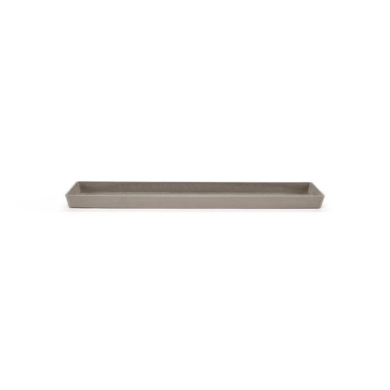 Ecopots Saucer Rectangular Taupe - inside bottom L 52 cm / outside L 53,5 x H 3,3 cm