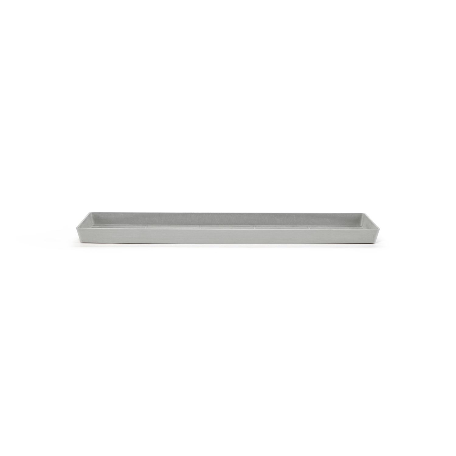 Ecopots Saucer Rectangular White Grey - inside bottom L 41,7 cm / outside L 43,5 x H 3,3 cm