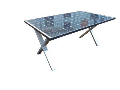 Solar-Gartentisch Design-X für 4-6 Personen - Jetzt neu: mit 365 WP Spitzenleistung ohne Aufpreis