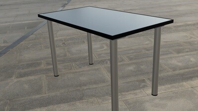 Solar-Balkontisch, Loungetisch oder Beistelltisch,  124 x 70 cm mit 180 WP - Höhe wählbar bis 76 cm, Tischbeine rund oder eckig