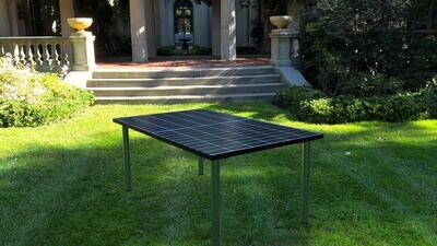 Solartisch, Gartentisch 177x104 cm - mit 380 WP Spitzenleistung, Höhe wählbar, Tischbeine rund oder eckig