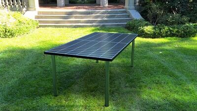 Solartisch, Gartentisch XL für 6-8 Personen - Jetzt neu: ca. 460 WP Spitzenleistung, Höhe anpassbar, Tischbeine rund oder eckig