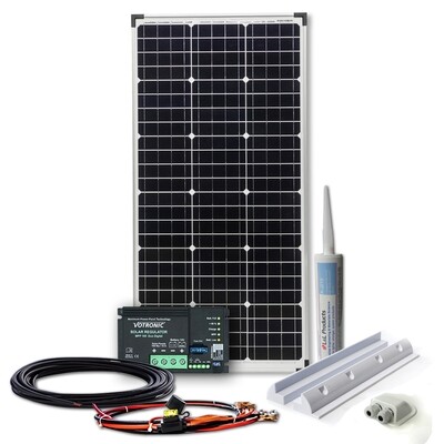 100W Mono-HV Wohnmobil Solaranalge - Votronic MPPT Laderegler (LiFePo4-geeignet) und HXH Haltespoiler 100W Mono-HV Wohnmobil Solaranalge - Votronic MPPT Laderegler (LiFePo4-geeignet) und HXH Haltespoiler
