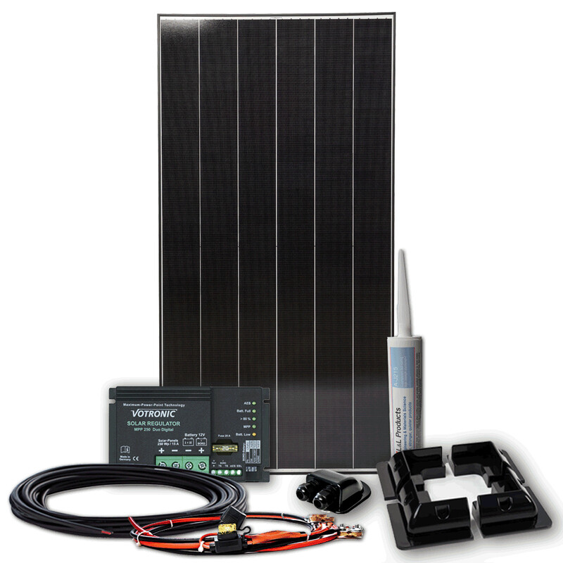 250W BLACK LINE MPPT Wohnmobil Solaranlage mit Schindel Zellen BLS250  Votronic (LiFePo4-geeignet)