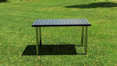 Solartisch, Loungetisch oder Beistelltisch,  131 x 76,5 cm mit 210 WP - Höhe wählbar bis 76 cm, Tischbeine rund oder eckig