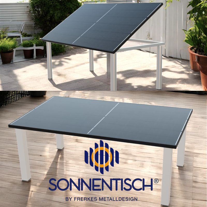Solartisch, Gartentisch 176x113 cm jetzt mit 445 WP , Tischbein-Form, Tischhöhe und Winkelverstellung wählbar Solartisch, Gartentisch 176x113 cm jetzt mit 445 WP , Tischbein-Form, Tischhöhe und Winkelverstellung wählbar