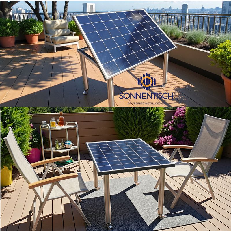 Solartisch 107 x 80 cm mit 180 WP - Höhe, Winkelverstellung und Tischbeine wählbar Solartisch 107 x 80 cm mit 180 WP - Höhe, Winkelverstellung und Tischbeine wählbar