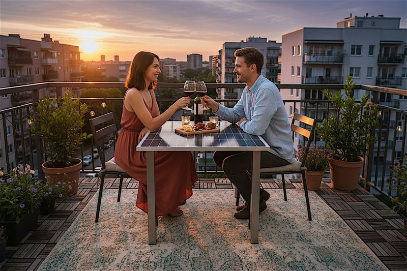 Solartische in kompakten Abmessungen - auch als Balkontisch oder Loungetisch