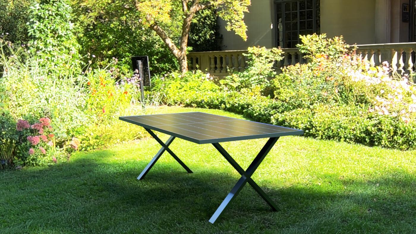 Solartisch, Gartentisch Design-X, XL für 6 Personen - Jetzt noch mehr Leistung: 460 WP