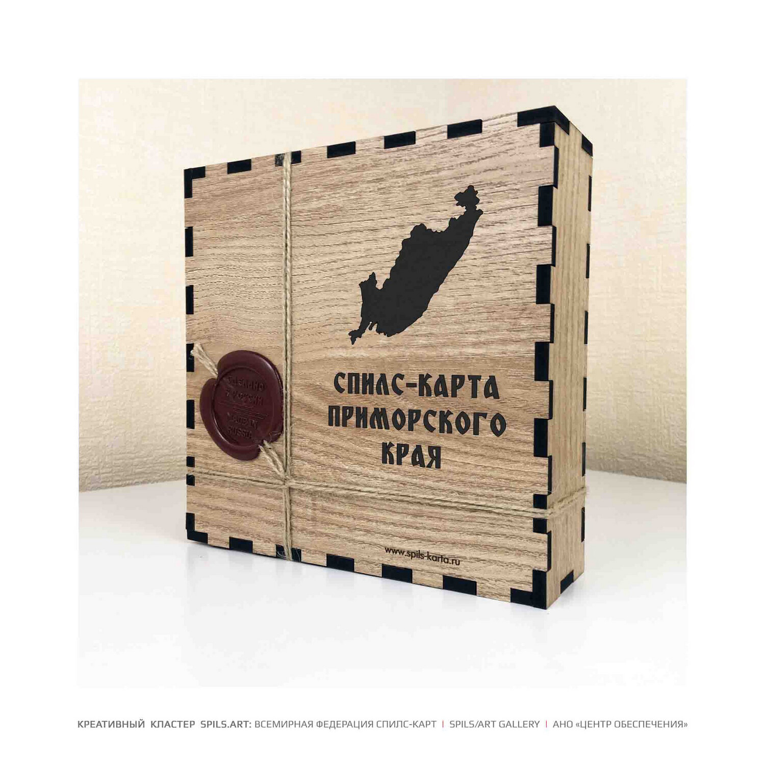 Спилс-карта Приморского края в коробке с магнитной подложкой