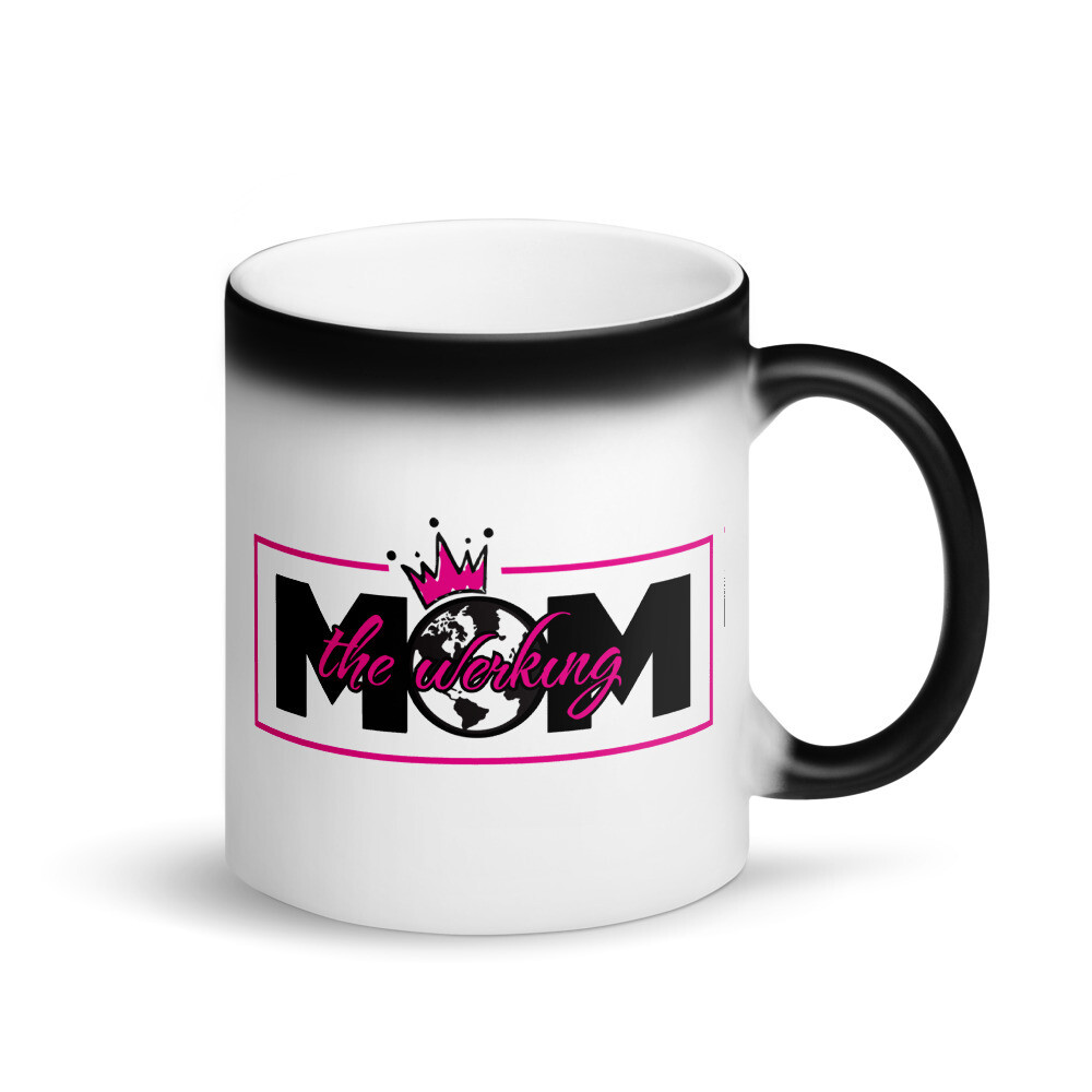 The Werking Mom Logo Matte Black Magic Mug