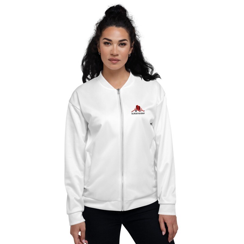 Building Wealth Through Real Estate Logo Unisex Bomber Jacket