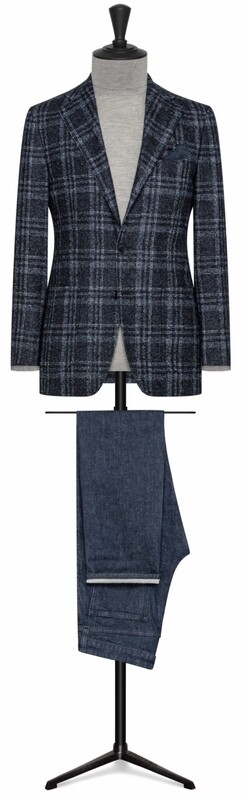 Bold Navy/Light Blue Double Plaid Check W/ Lower Patch Pockets