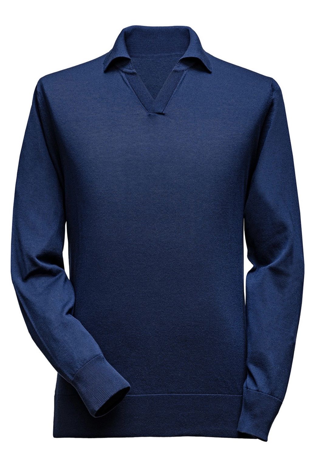 Mulberry Silk Johnny collar long sleeve polo shirts