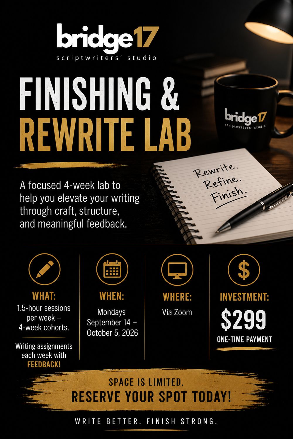Finishing &amp; Rewrite Lab - 4-Week Course&nbsp;(Fall '26)