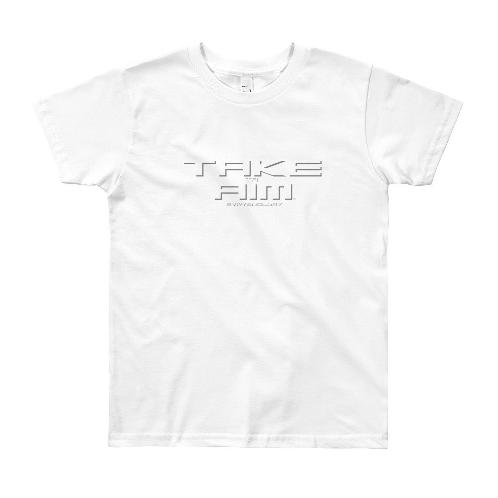 Take Aim youth Short Sleeve T-Shirt, Color: White, Size: 8yrs