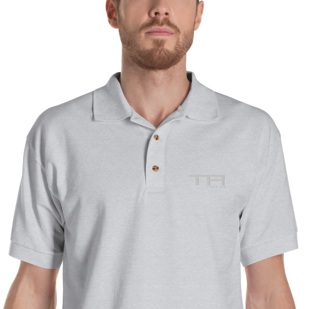 TA Take Aim Embroidered Polo Shirt, Color: Sport Grey, Size: S