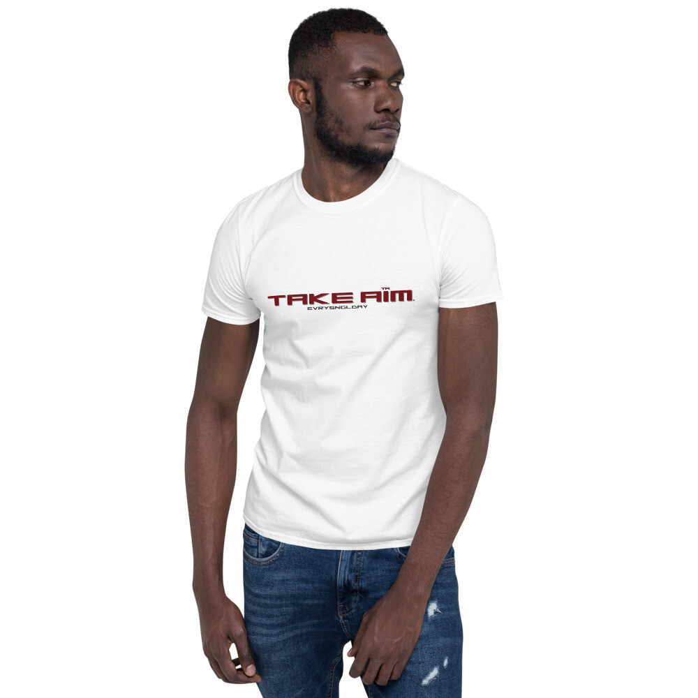 Take Aim Arrow logo Back Print Short-Sleeve Unisex T-Shirt, Size: S