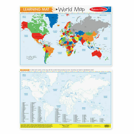 Countrys of the world write-a-mat