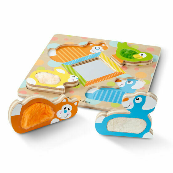 Peek-a-boo touch and feel puzzle