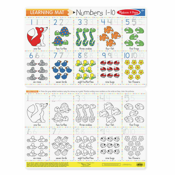 Numbers 1-10 learnig mat