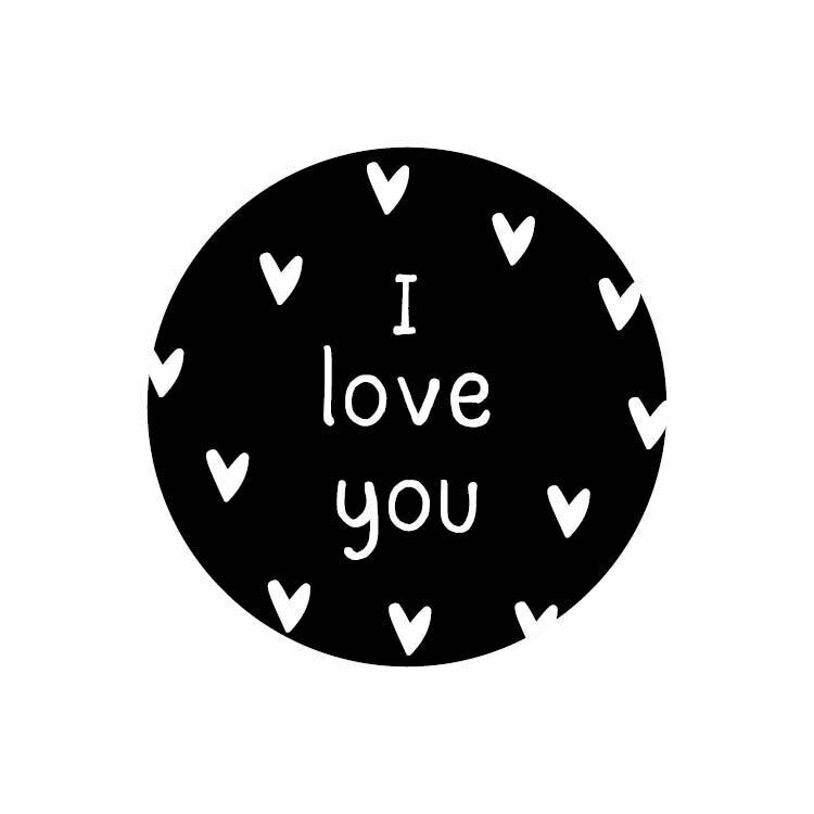 Cadeausticker I love you per 12 stuks.