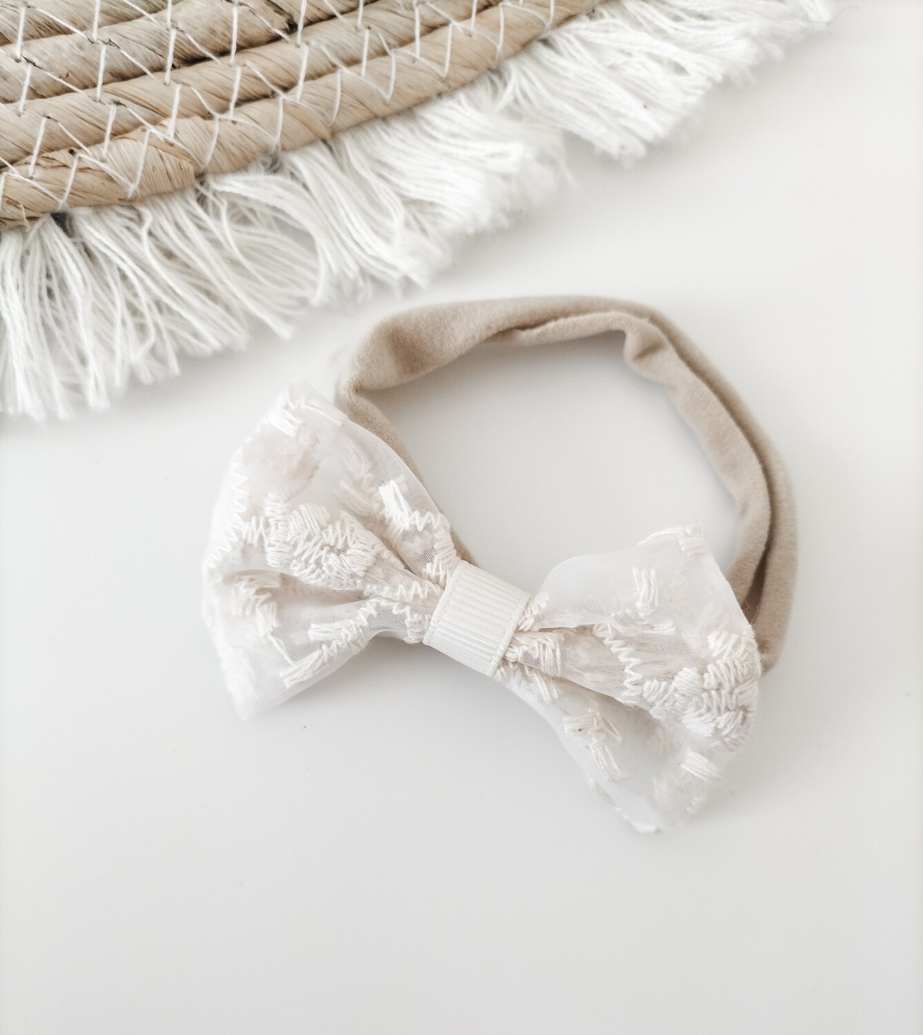 NEWBORN haarband met strik | Carino Creme