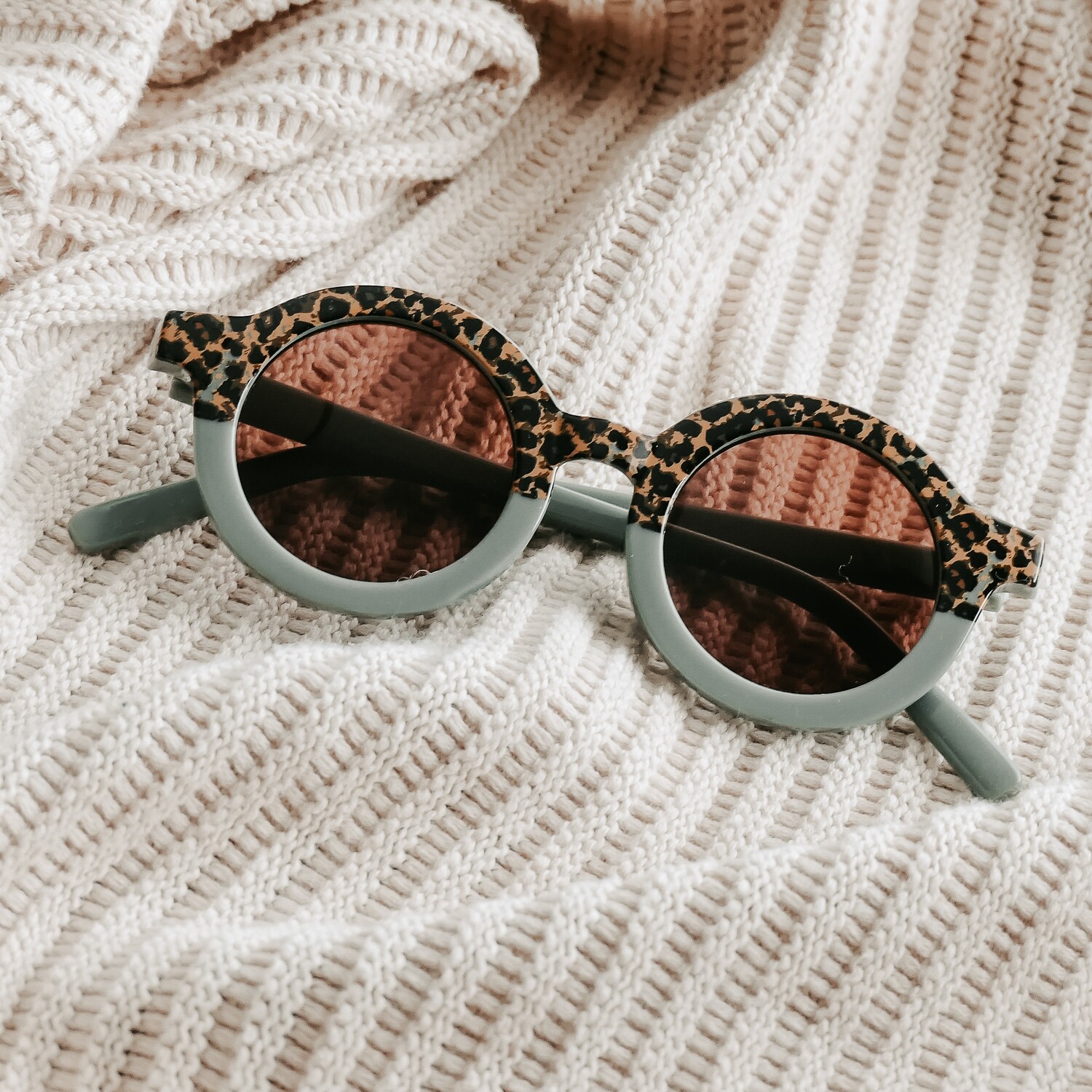 Kinderzonnebril Double Leopard | Pistache