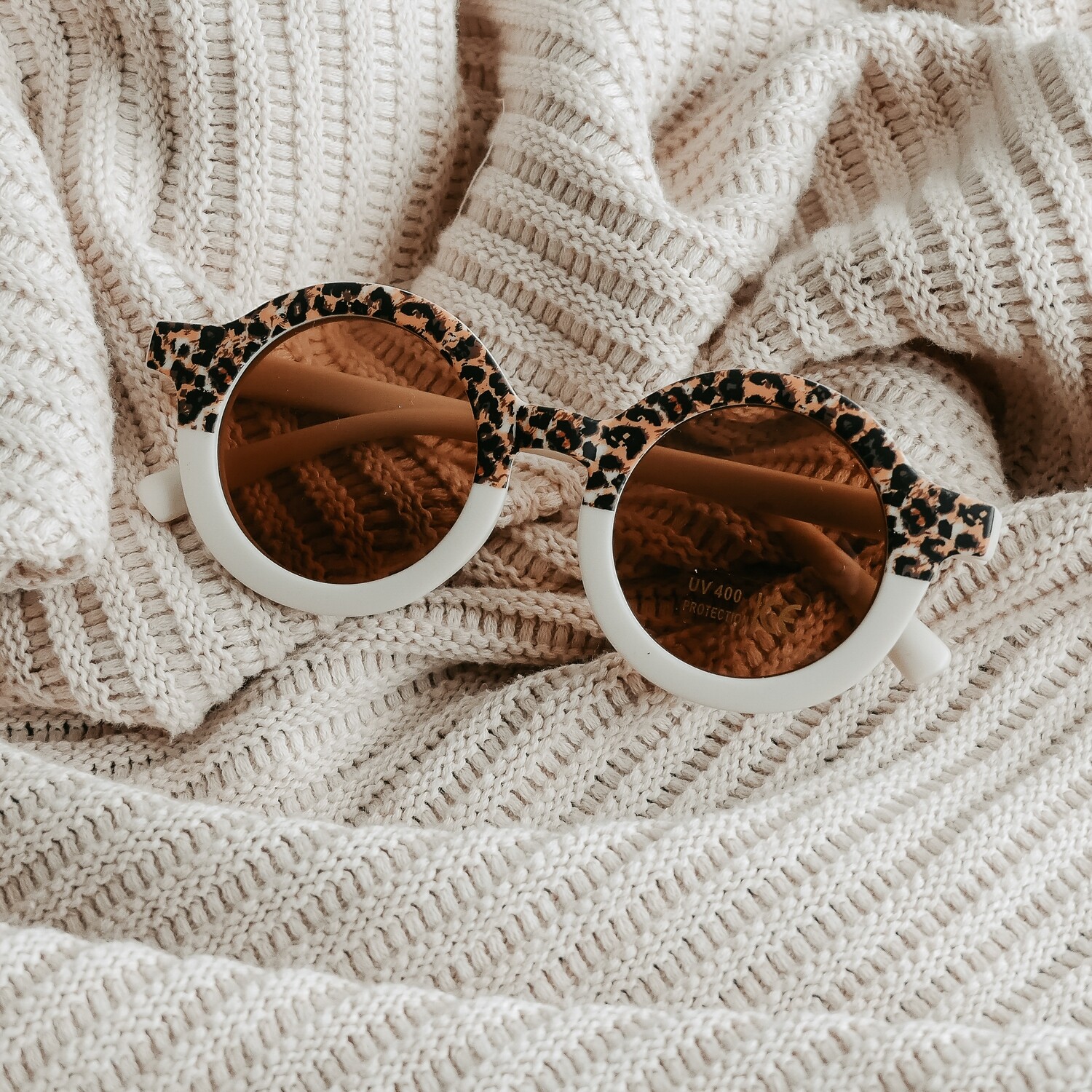 Kinderzonnebril Double Leopard | Ivory