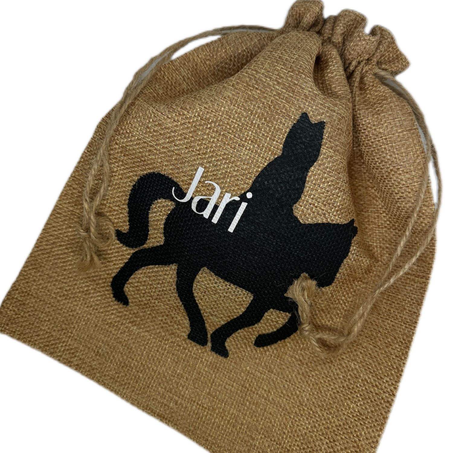 Jute pepernootzakje met naam