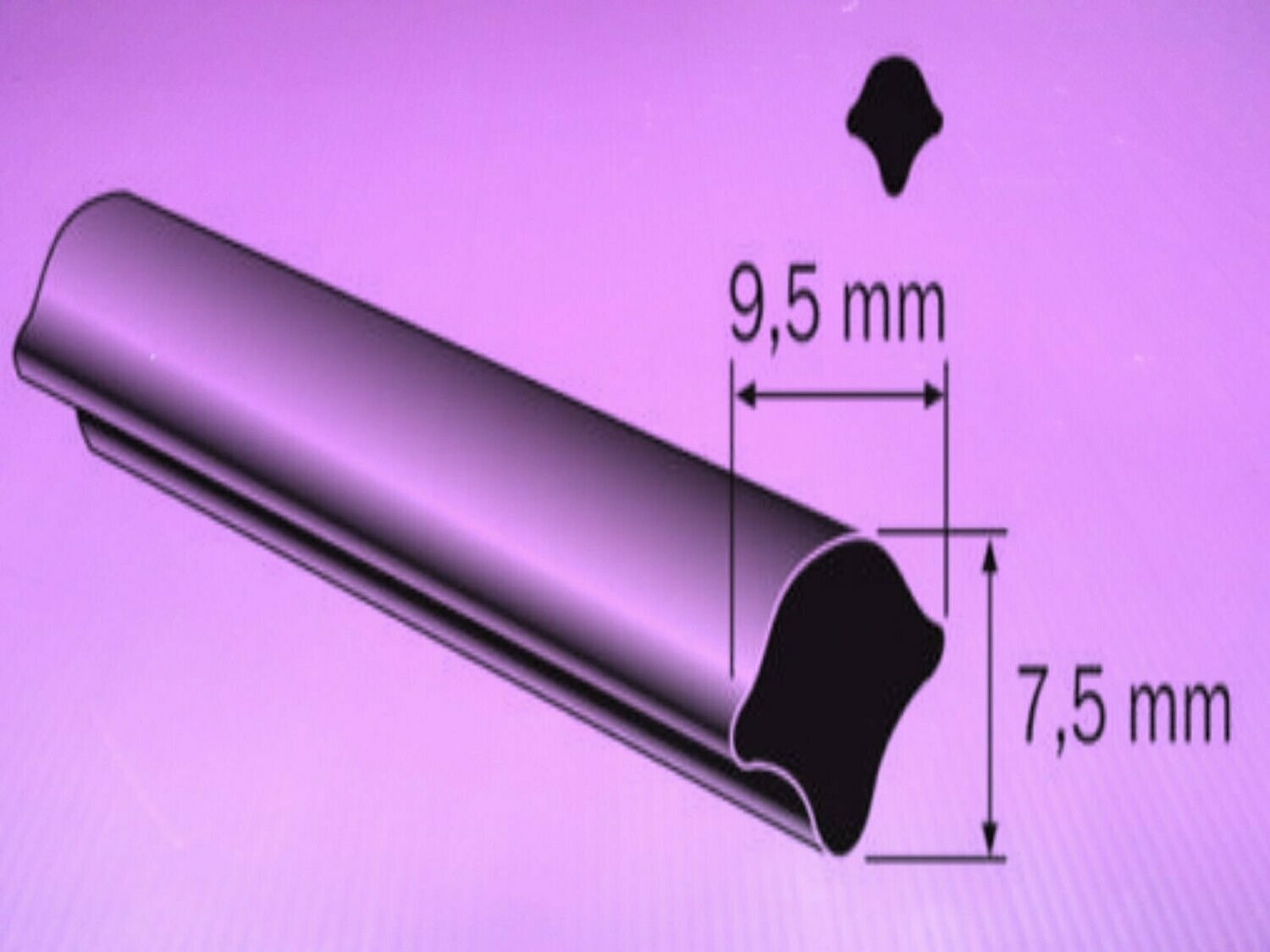 Füllerprofil Fensterdichtung Scheibenkeder Kederprofil 9,5/7,5 mm in verschiedenen Farben