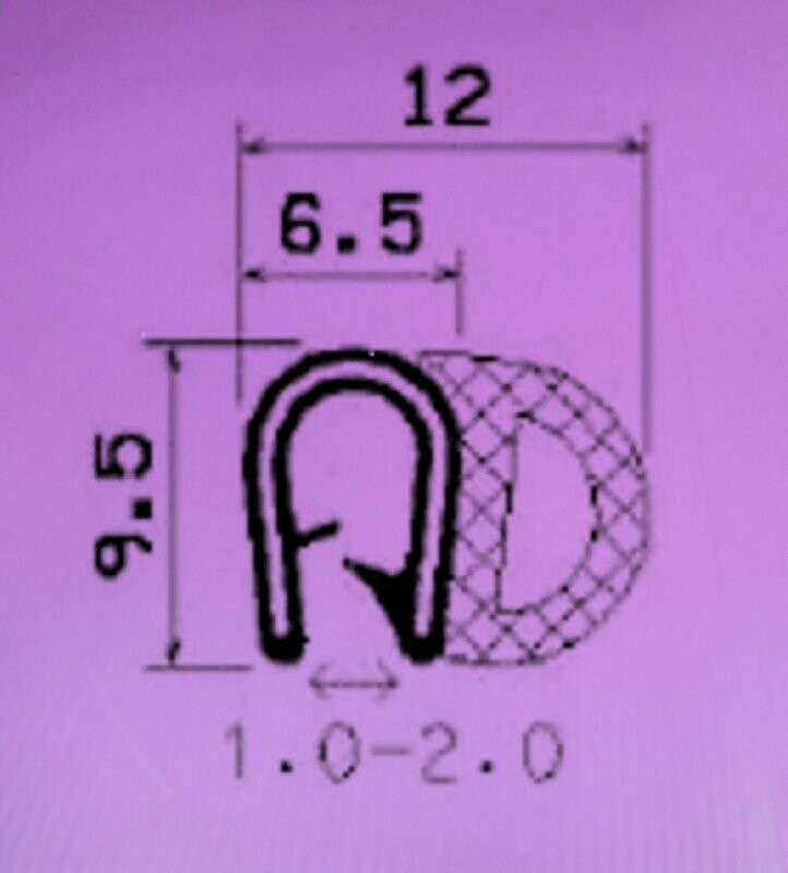 Profildichtung Steckprofil Kantenschutz Dichtprofil 9,5mm x 12mm
