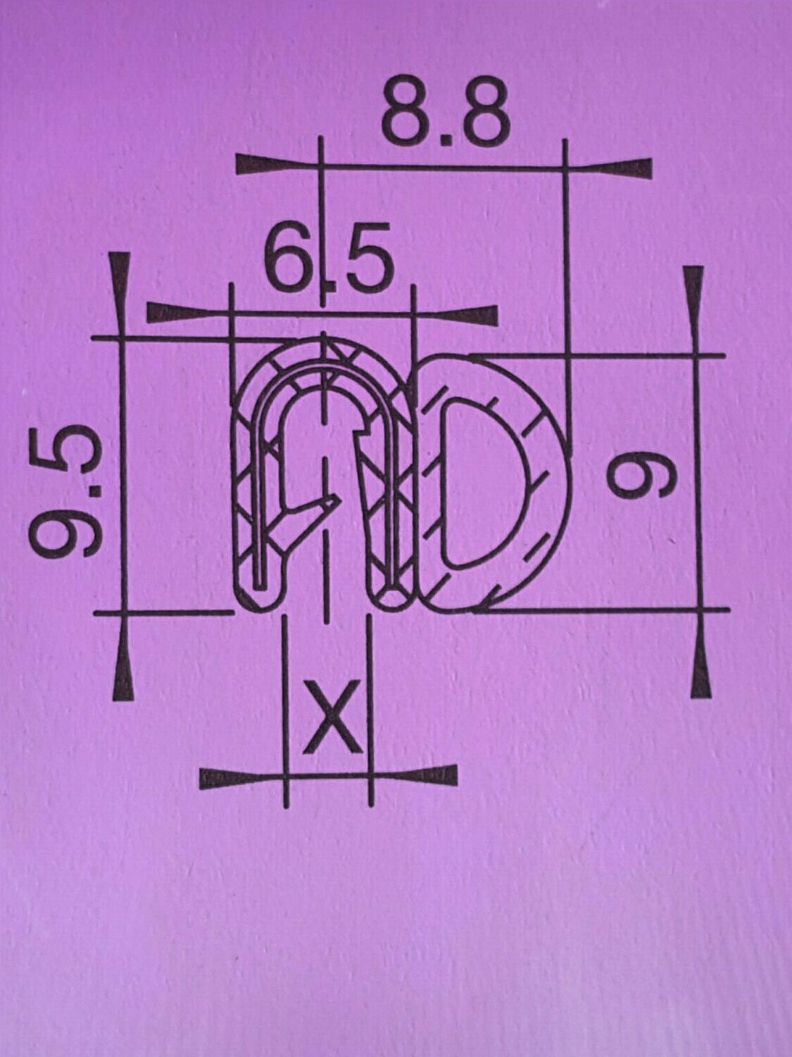 Profildichtung Steckprofil Kantenschutz Dichtprofil 9,5mm x 8,8mm