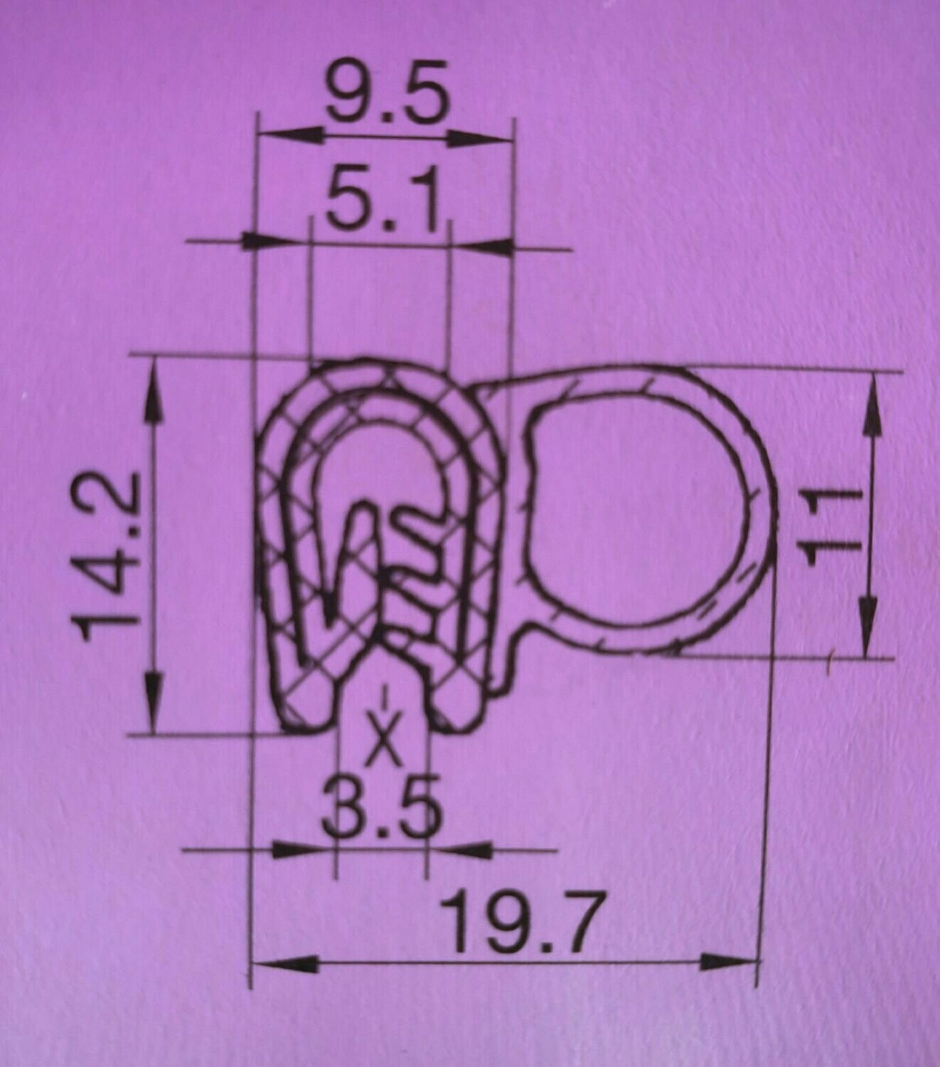 Profildichtung Steckprofil Kantenschutz Dichtprofil 14,2mm x 19,7mm