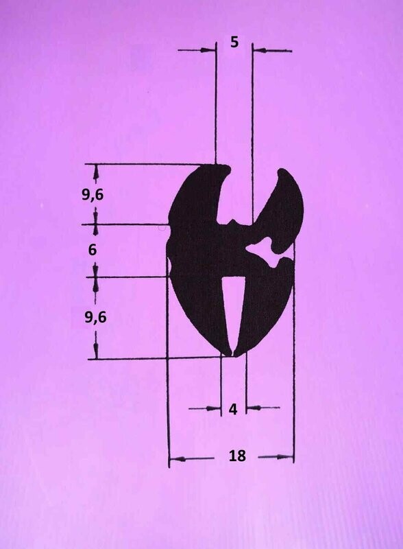 Profilgummi Fensterdichtung Scheibengummi Universalprofil 4/5 Steg breite 6 mm