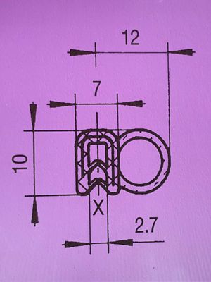 Profildichtung Steckprofil Kantenschutz Dichtprofil 10 mm x 12 mm
