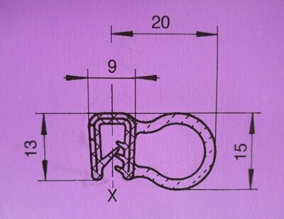 Profildichtung Steckprofil Kantenschutz Dichtprofil 13mm x 20mm
