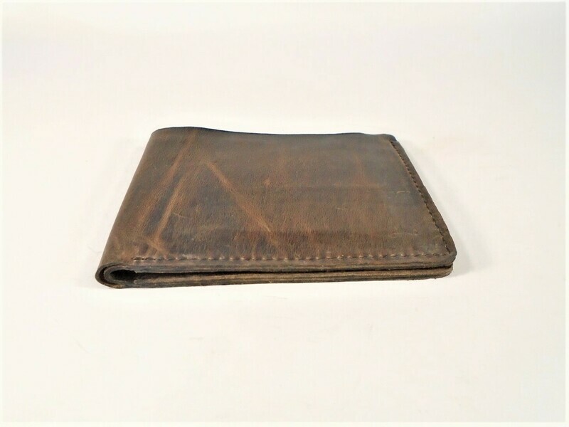 Slim leather wallet, Henson Brown