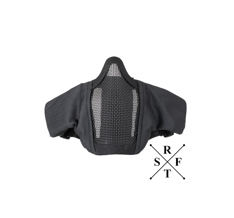 Gittermaske mit Wangenpolster (Schwarz)