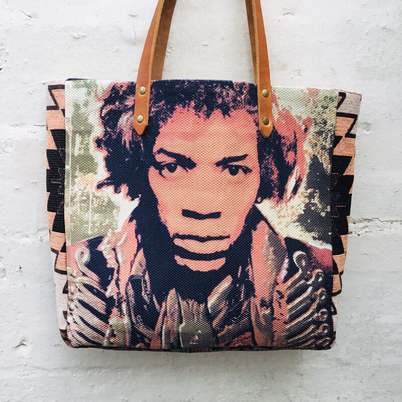 Jimi Flame.  Smaller Handmade Tote Bag