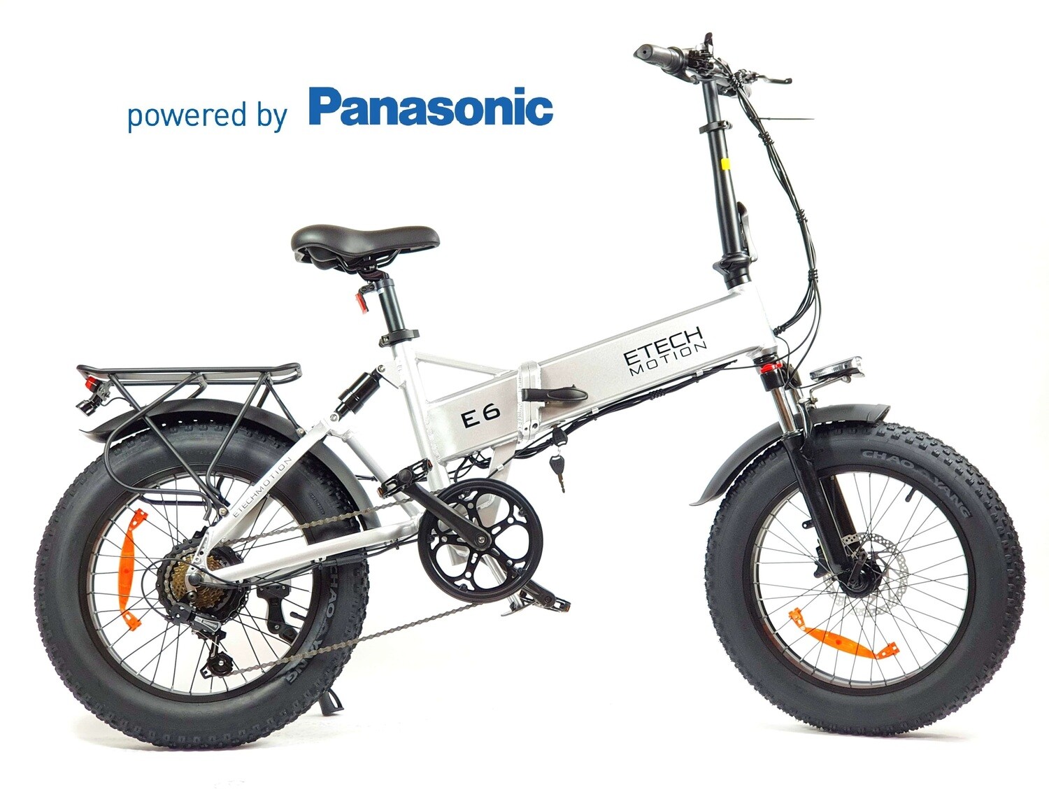 E6 Fat Tyre Electric Bike Best Delivery eBike Panasonic 48V 20Ah Battery Silver