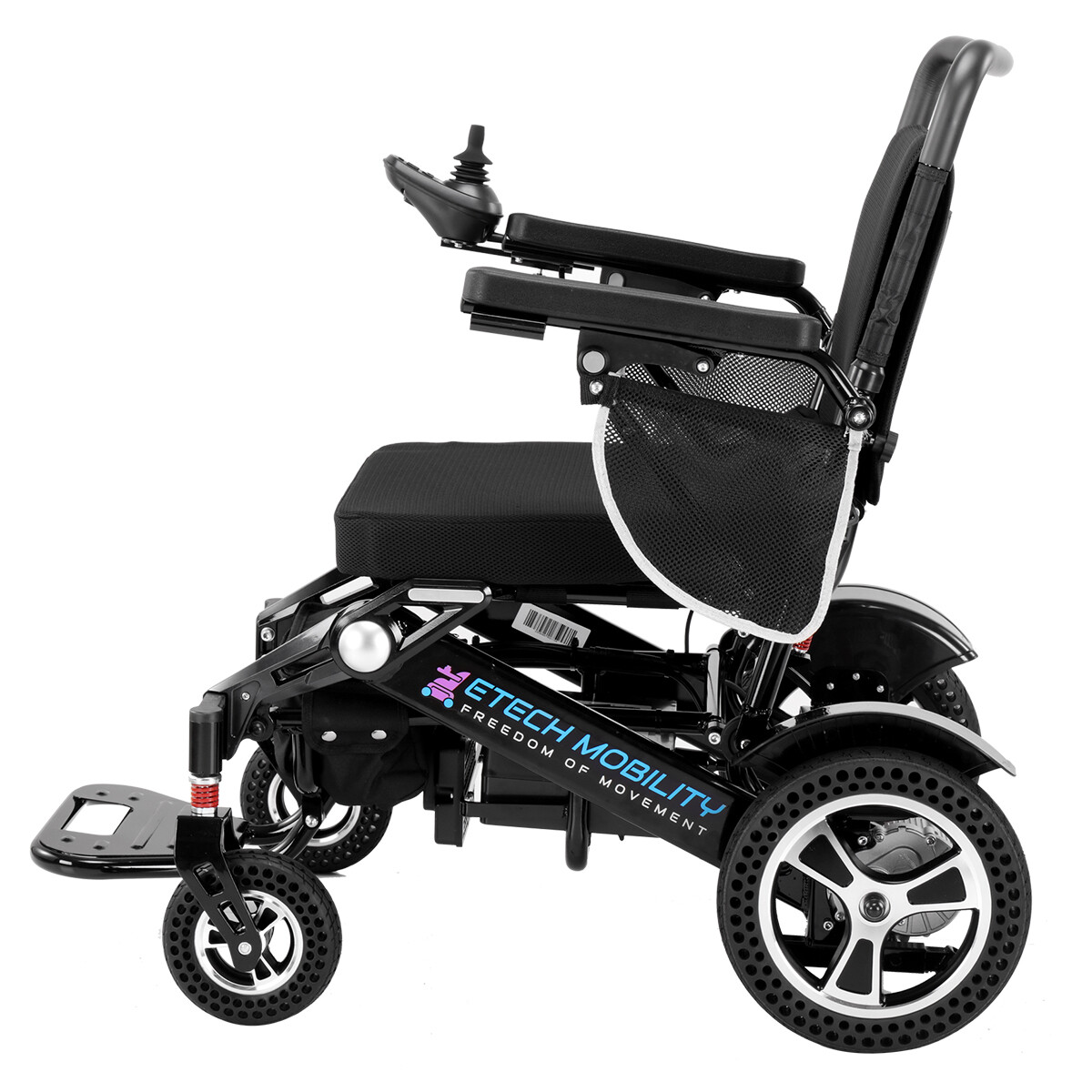 Wide Seat 52cm Folding Electric Wheelchair | 600W Solid Tyre Black