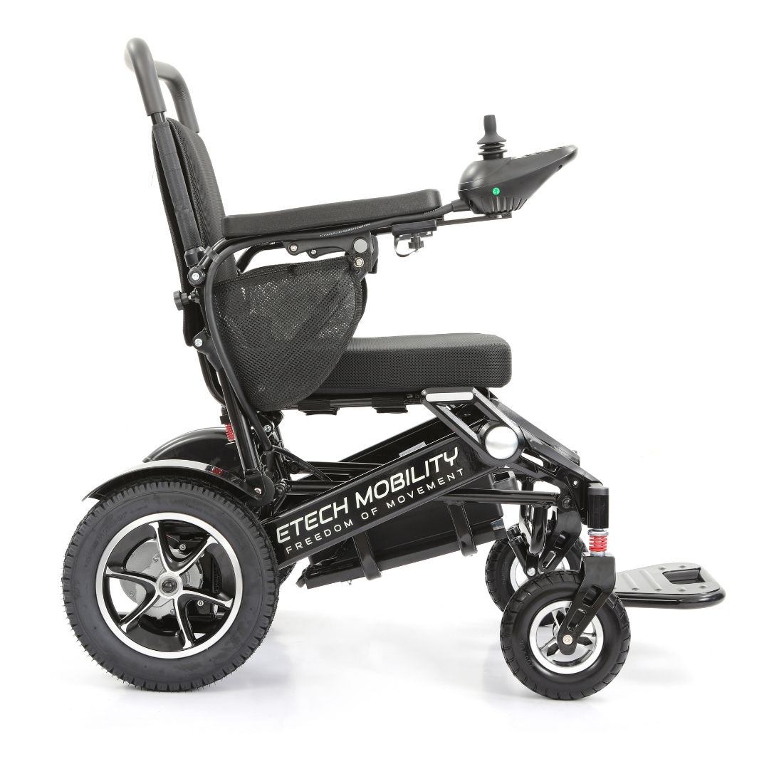 Lightweight Electric Wheelchair | Freedom Pro ST | Instant Folding Powerchair BLACK, Seat width option: Not required, Battery option: 12Ah, 24V as standard, Colour: Black